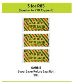 Super Saver Refuse Bags Roll 20's 