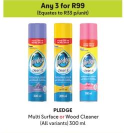 PLEDGE Multi Surface or Wood Cleaner (All variants) 300ml Any 3