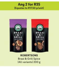 ROBERTSONS Braai & Grill Spice (All variants) 200g Any 2