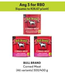 BULL BRAND Corned Meat (All variants) 300/400 g Any 3