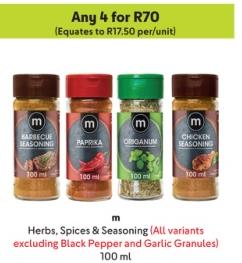 Makro Herbs, Spices & Seasoning (All variants excluding Black Pepper and Garlic Granules) 100ml Any 4