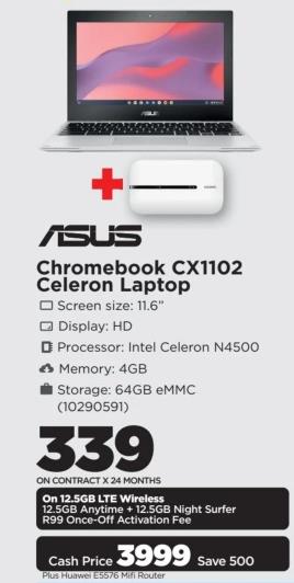 ASUS Chromebook CX1102 Celeron Laptop