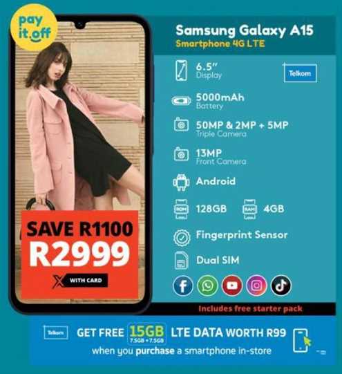 Samsung Galaxy A15 Smartphone 4G LTE