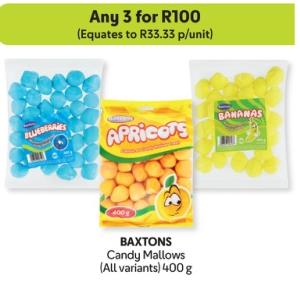 Any 3 BAXTONS Candy Mallows (All variants) 400 g