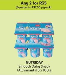 Any 2 NUTRIDAY Smooth Dairy Snack (All variants) 6 x 100 g