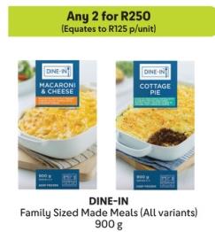 Any 2 DINE-IN Family Sized Made Meals (All variants) 900 g