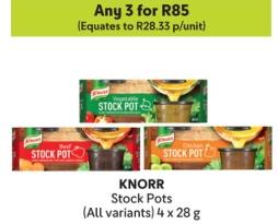 Any 3 KNORR Stock Pots (All variants) 4 x 28 g