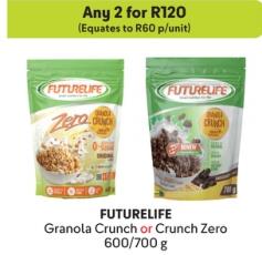 Any 2 FUTURELIFE Granola Crunch or Crunch Zero 600/700 g