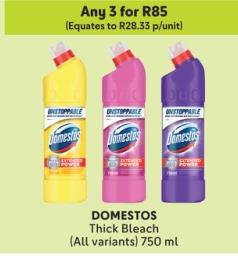 Any 3 DOMESTOS Thick Bleach (All variants) 750 ml