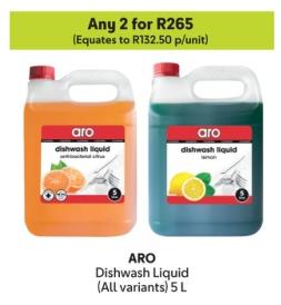 Any 2 ARO Dishwash Liquid (All variants) 5 L