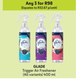 Any 3 GLADE Trigger Air Freshener (All variants) 400 ml