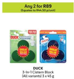 Any 2 DUCK 3-In-1 Cistern Block (All variants) 3 x 45 g