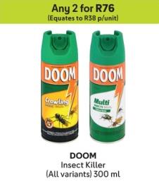 Any 2 DOOM Insect Killer (All variants) 300 ml