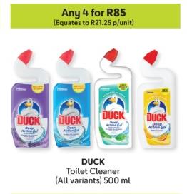 Any 4 DUCK Toilet Cleaner (All variants) 500 ml