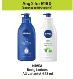 Any 2 NIVEA Body Lotions (All variants) 625 ml