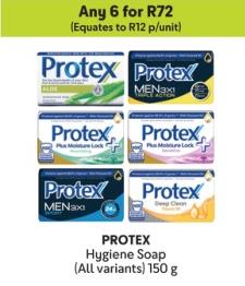 Any 6 PROTEX Hygiene Soap (All variants) 150 g