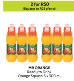 MR ORANGE Ready to Drink Orange Squash 6 x 300 ml