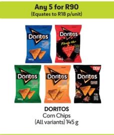 Any 5 Simba DORITOS Corn Chips (All variants) 145 g