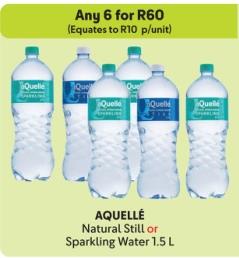 Any 6 AQUELLÉ Natural Still or Sparkling Water 1.5 L