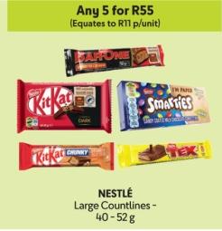 Any 5 NESTLE Large Countlines - 40 - 52 g