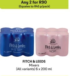 Any 2 FITCH & LEEDS Mixers (All variants) 6 x 200 ml