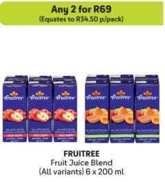 Any 2 FRUITREE Fruit Juice Blend (All variants) 6 x 200 ml