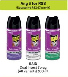 Any 3 RAID Dual Insect Spray (All variants) 300ml