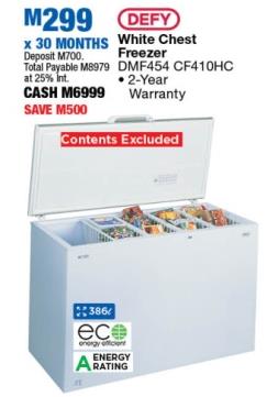 Defy White Chest Freezer DMF454 CF410HC