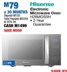 Hisense Electronic Microwave Oven H26MOS5H