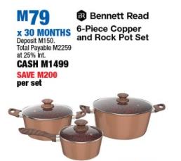 6-Piece Copper and Rock Pot Set