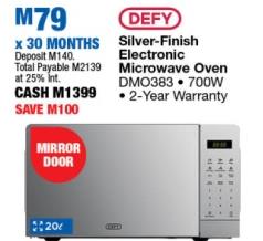 Defy Silver-Finish Electronic Microwave Oven DMO383