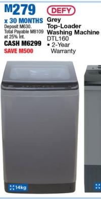 Defy Grey Top-Loader Washing Machine