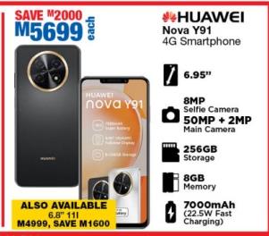 HUAWEI Nova Y91 4G Smartphone 256Gb