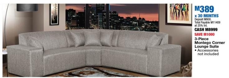 3-Piece Montego Corner Lounge Suite