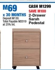 2-Drawer Pedestal