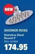 SHOWER ROSE Stainless Steel Round 4"