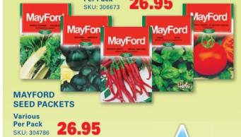 MAYFORD SEED PACKETS VARIOUS PER PACK