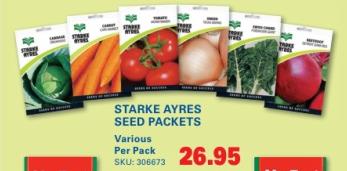 STARK AYRES SEED PACKETS VARIOUS PER PACK