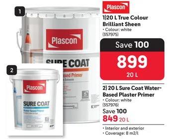 Plascon 20 L True Colour Brilliant Sheen - Colour: white