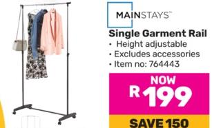 Mainstays Single Garment Rail