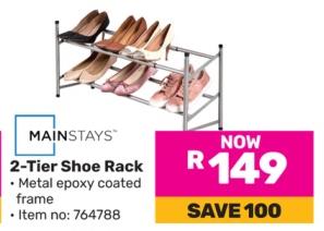 Mainstays 2-Tier Shoe Rack