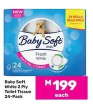 Baby Soft White 2 Ply Toilet Tissue 24-Pack