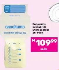 Snookums Breast Milk Storage Bag 25-Pack