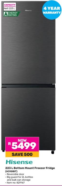 Hisense 223 L Bottom Mount Freezer Fridge (H130BIT)