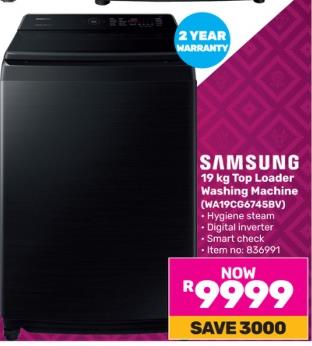 Samsung 19 kg Top Loader Washing Machine (WA19C96745BV)