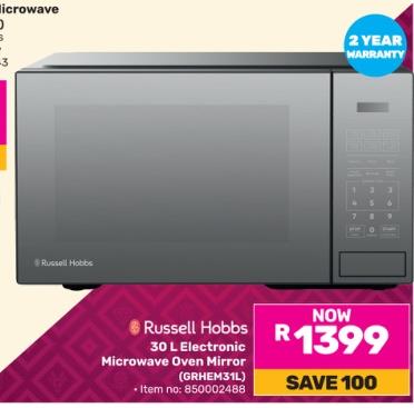 Russell Hobbs 30L Electronic Microwave Oven Mirror 