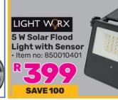 Light Worx 5W Solar Flood Light with Sensor