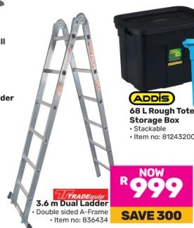 Tradequip 3.6 m Dual Ladder