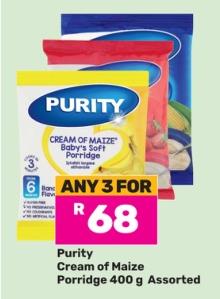 PURITY Cream Of Maize Porridge 400g Assorted Any 3 