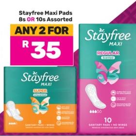 Stayfree Maxi Pads 8s Or 10s Assorted Any 2